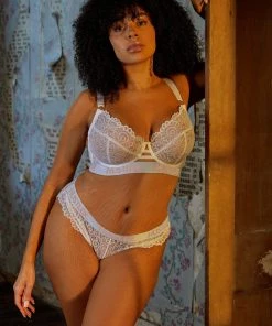 Hustler Branded Lace White Brief