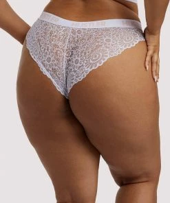 Hustler Branded Lace White Brief