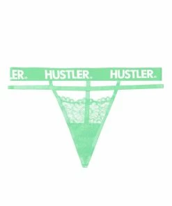 Hustler Outlet Branded Mint Curve Lace Thong