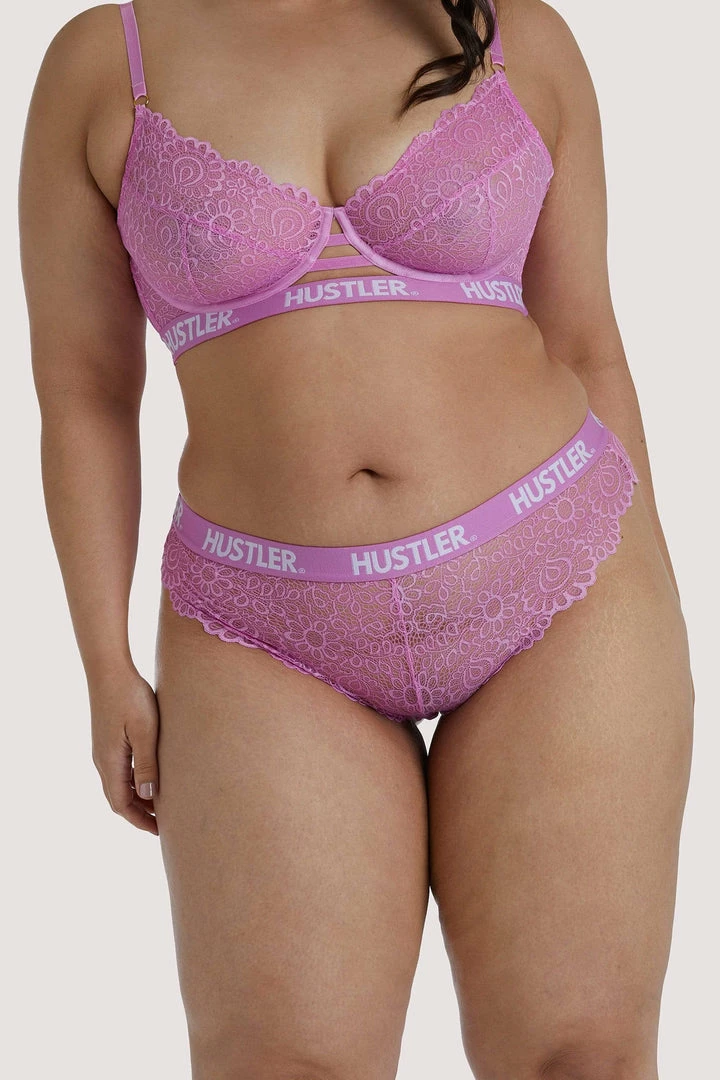 Hustler Outlet Branded Pink Curve Lace Brief 3 Hustler Outlet Branded Pink Curve Lace Brief