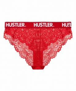 Hustler Branded Red Lace Brief Everyday Lingerie