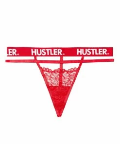 Hustler Outlet Branded Red Lace Thong