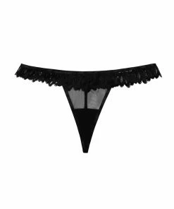 Hustler Outlet Margot Black Lace And Mesh Hipster Brief