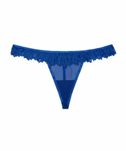 Hustler Margot Cobalt Lace And Mesh Hipster Brief Outlet