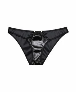 Hustler Erotic Maxine Black PVC Strap And Ring Detail Brief