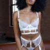 Hustler Pamela Lace White Suspender White Thong