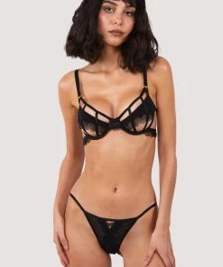 Hustler Knickers Tallie Black Lace Trim Brief