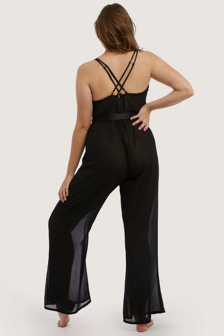Hustler Belle Black Chiffon & Lace Jumpsuit 12 Hustler Belle Black Chiffon & Lace Jumpsuit