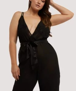 Hustler Belle Black Chiffon & Lace Jumpsuit 19 Hustler Belle Black Chiffon & Lace Jumpsuit