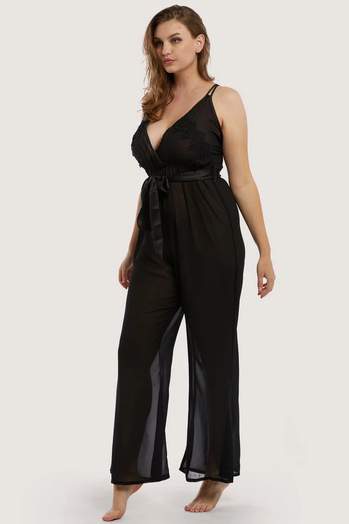 Hustler Belle Black Chiffon & Lace Jumpsuit 13 Hustler Belle Black Chiffon & Lace Jumpsuit