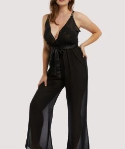 Hustler Belle Black Chiffon & Lace Jumpsuit 23 Hustler Belle Black Chiffon & Lace Jumpsuit