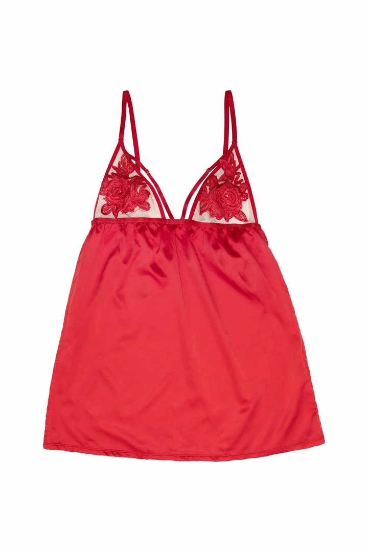 Hustler Brooke Red Applique Chemise Nightwear 6 Hustler Brooke Red Applique Chemise Nightwear