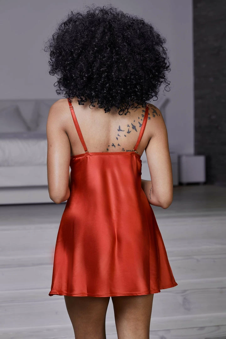 Hustler Brooke Red Applique Chemise Nightwear 7 Hustler Brooke Red Applique Chemise Nightwear