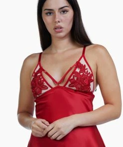 Hustler Brooke Red Applique Chemise Nightwear 14 Hustler Brooke Red Applique Chemise Nightwear