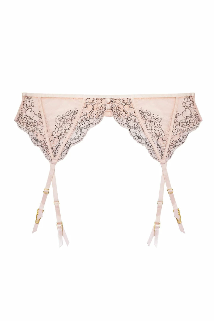 Hustler Jenny Graphic Lace Blush Suspender Belt Suspenders 7 Hustler Jenny Graphic Lace Blush Suspender Belt Suspenders