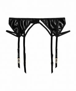 Hustler Maxine Black PVC Strap And Ring Detail Suspender 21 Hustler Maxine Black PVC Strap And Ring Detail Suspender