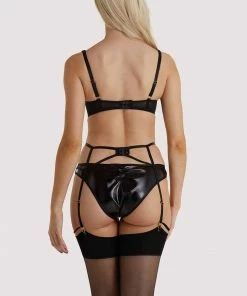 Hustler Maxine Black PVC Strap And Ring Detail Suspender 18 Hustler Maxine Black PVC Strap And Ring Detail Suspender