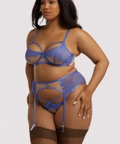 Hustler Mya Blue Lace Suspender