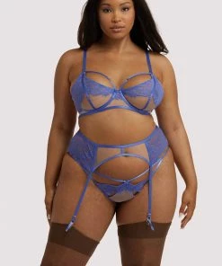 Hustler Mya Blue Lace Suspender