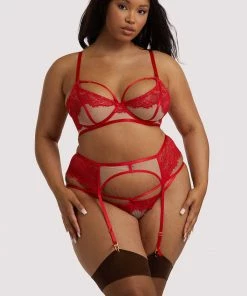 Hustler Mya Red Lace Suspender