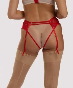 Hustler Mya Red Lace Suspender