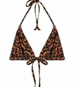 Hustler Leopard Triangle Bikini Top Swimwear
