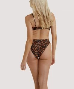 Hustler Swimwear Leopard Wrap Cut Out Swimsuit