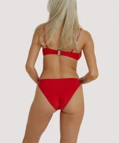 Hustler Red Wrap Cut Out Swimsuit