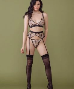 Kilo Brava Suspenders Celestial Embroidered Garter Belt