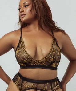 Kilo Brava Lioness Longline Black Bralette Non Wired Bras