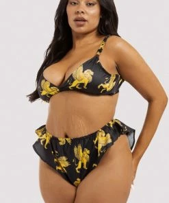 Kilo Brava Lioness Satin Black Bra Non Wired Bras