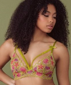 Kilo Brava Bras Sequin Shell Embroidery Longline Bralette