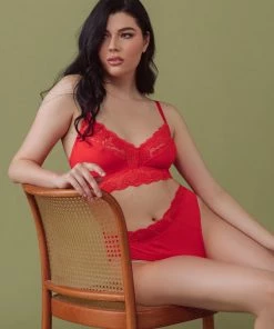 Kilo Brava Tigerlilly Orange V-Neck Bralette