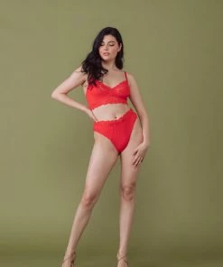 Kilo Brava Tigerlilly Orange High Leg Brief Knickers