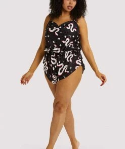 Kilo Brava Nightwear Black Moon Snake Playsuit