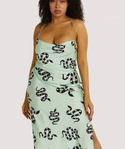 Kilo Brava Nightwear Green Moon Snake Dress