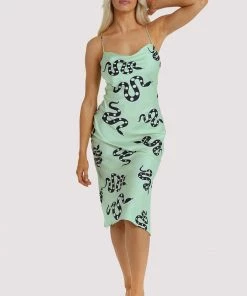 Kilo Brava Nightwear Green Moon Snake Dress