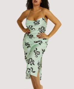 Kilo Brava Nightwear Green Moon Snake Dress
