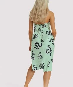 Kilo Brava Nightwear Green Moon Snake Dress