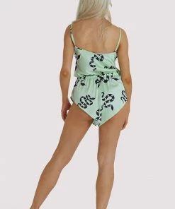 Kilo Brava Nightwear Green Moon Snake Playsuit
