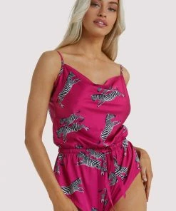 Kilo Brava Hot Pink Zebra Playsuit