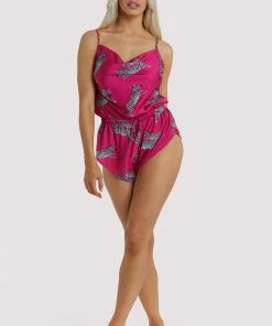 Kilo Brava Hot Pink Zebra Playsuit