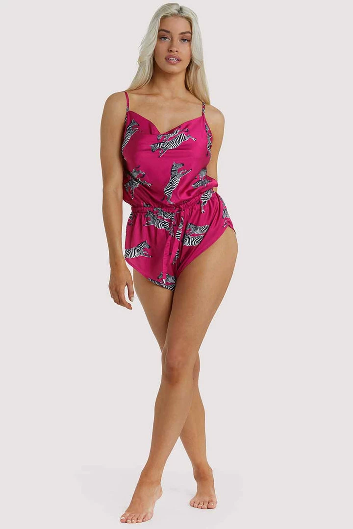 Kilo Brava Hot Pink Zebra Playsuit 4 Kilo Brava Hot Pink Zebra Playsuit