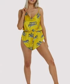 Kilo Brava Mustard Zebra Playsuit Nightwear