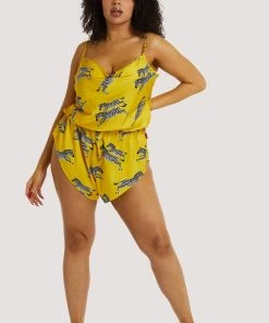 Kilo Brava Mustard Zebra Playsuit Nightwear