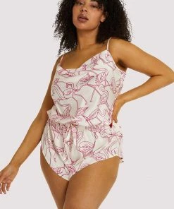 Kilo Brava Nightwear Pink Flamingo Playsuit