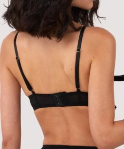 Kiss Me Deadly Yva Black Bow Front Bra Bras