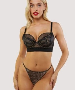 Kiss Me Deadly Vidal Black Fishnet Front Thong