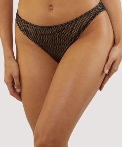 Kiss Me Deadly Knickers Vidal Black Fishnet Open Back Brief