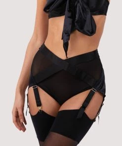Kiss Me Deadly Suspenders Kestosque Black Suspender / Garters